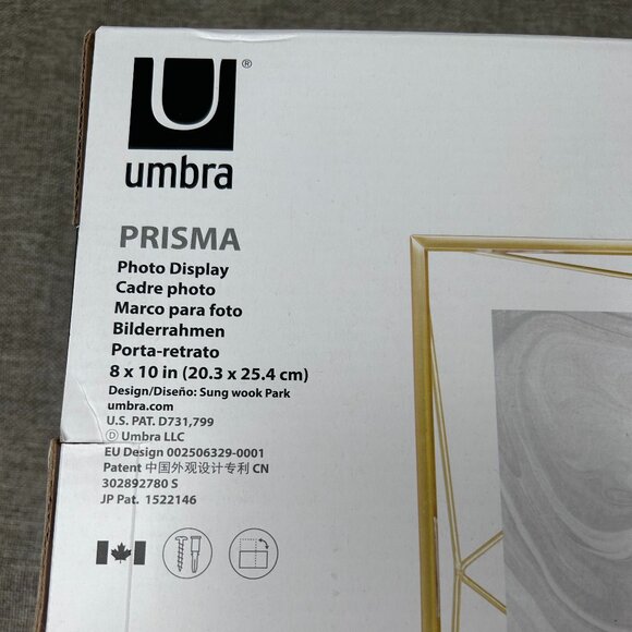 UMBRA Prisma Brass Photo Display 8" x 10" Picture Frame Holder New OPEN BOX - Picture 2 of 10